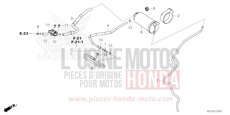 AKTIVKOHLEBEHAELTER von Africa Twin DCT MAT IRIDIUM GRAY METALLIC (NHC64) von 2023